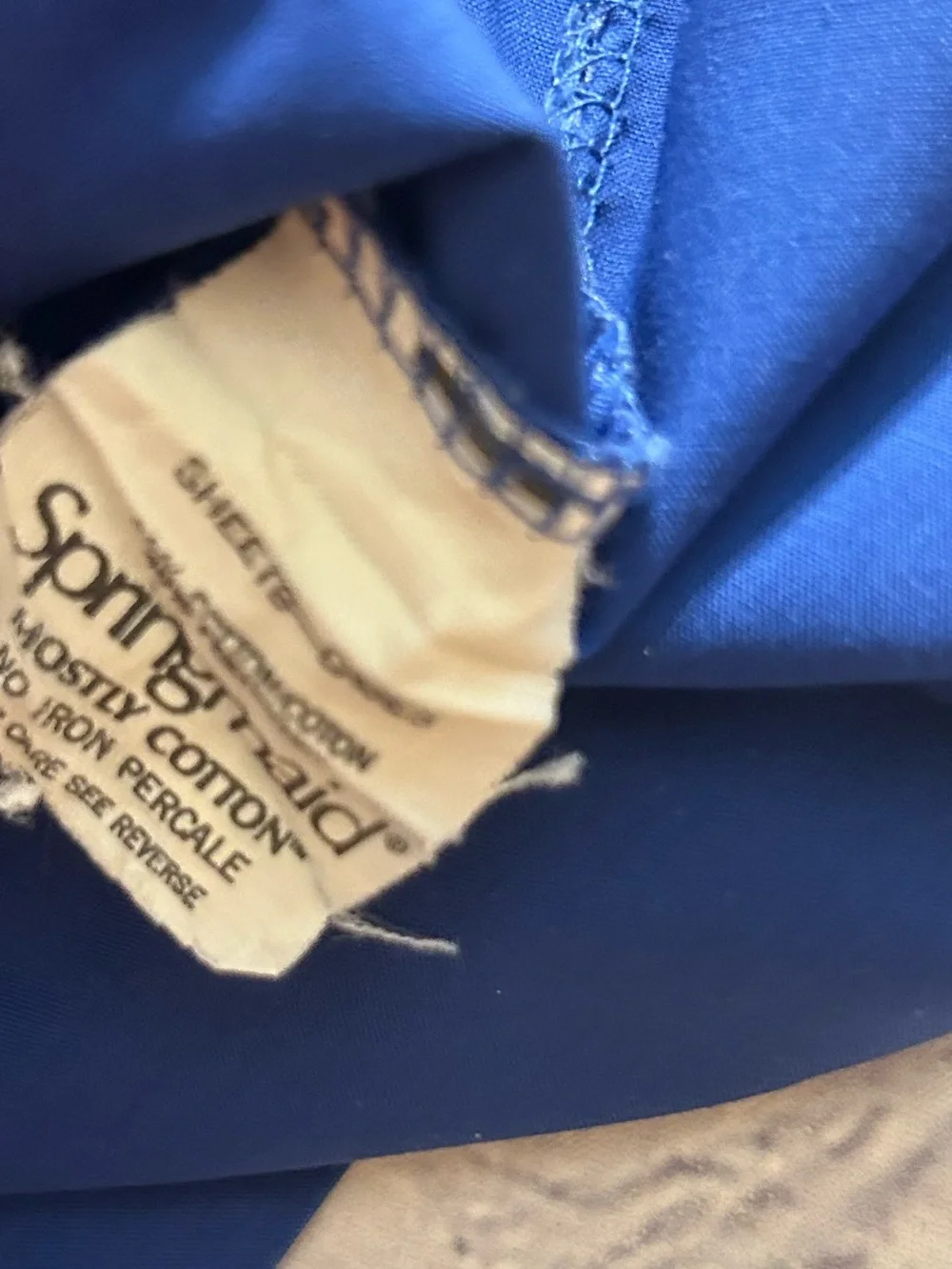 SPRINGMAID VTG COTTON BLEND SET OF (2) ROYAL BLUE COLOR PILLOW CASES USA MADE